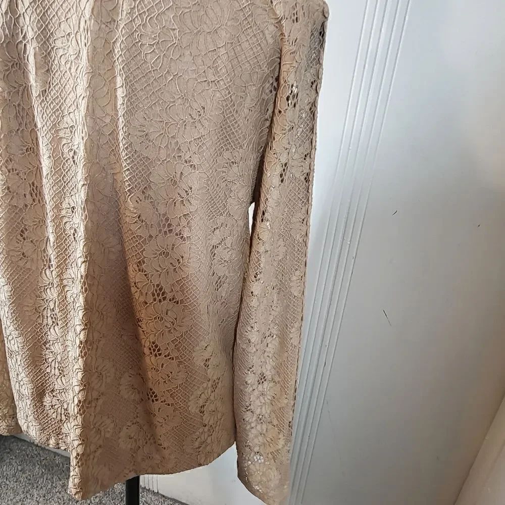 Cable & Gauge Tan Lace Jacket - Picture 6 of 11